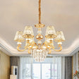 Modern 3-Tier Gold Crystal Chandelier With Conic Shade - 6/8 Heads Perfect For Living Room 6 /