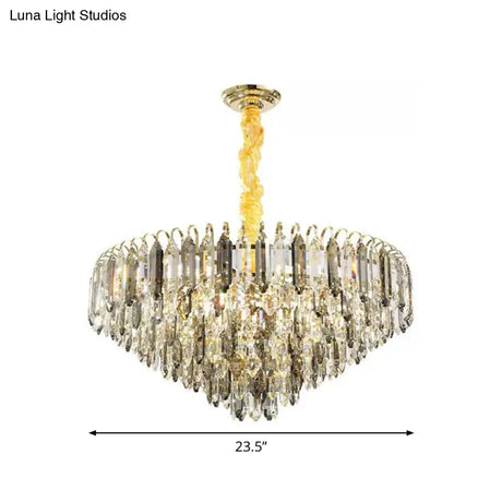 Modern 6/9/16-Bulb Clear Crystal Silver Chandelier Ceiling Light For Bedroom