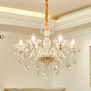 Modern 6-Head Clear Glass Candle Chandelier - Ideal Bedroom Lighting Fixture