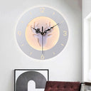 Modern Acrylic Antlers Wall Light With Led Clock - White For Office Or Bedroom / 9.5