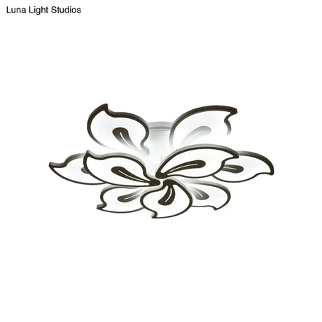 Modern Acrylic Bauhinia Flush Ceiling Light With Led 3/5/9-Light Fixture In Warm/White/Natural
