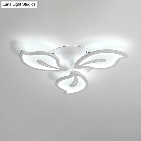 Modern Acrylic Bauhinia Flush Ceiling Light With Led 3/5/9-Light Fixture In Warm/White/Natural
