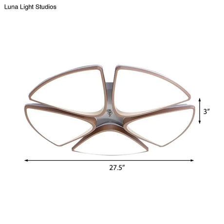 Modern Acrylic Bedroom Ceiling Light Fixture 3/4/5 Heads In White With 3 Color Options
