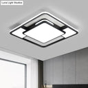 Modern Acrylic Black And White Led Flushmount For Bedroom - Square Ceiling Flush Mount Light