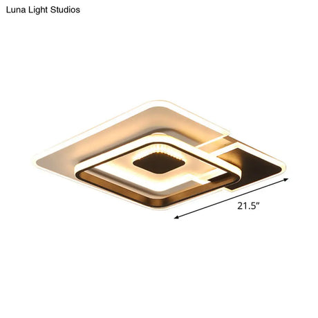 Modern Acrylic Black And White Patchwork Ceiling Lamp - Led Flush Mount