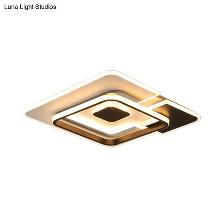 Modern Acrylic Black And White Patchwork Ceiling Lamp - Led Flush Mount