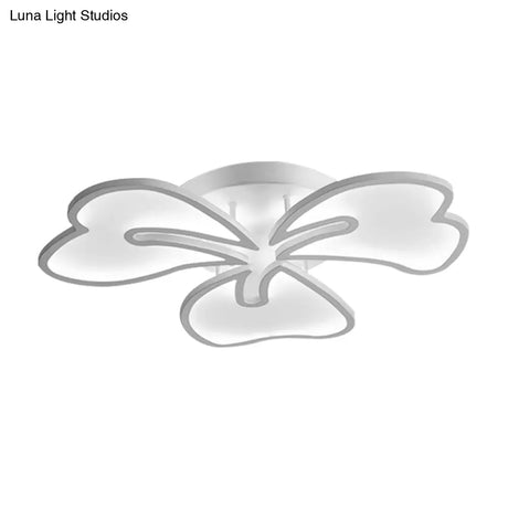 Modern Acrylic Blossom Semi Flush Mount Ceiling Light Fixture With Led Lights (3/4/5 Options) In