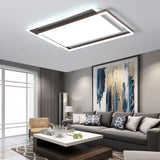 Modern Acrylic Brown Led Flush Light For Bedroom Ceiling - 16’/19.5’/35.5’ Width In