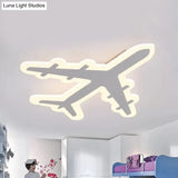 Modern Acrylic Ceiling Mount Light: Plane Design For Kids Bedroom