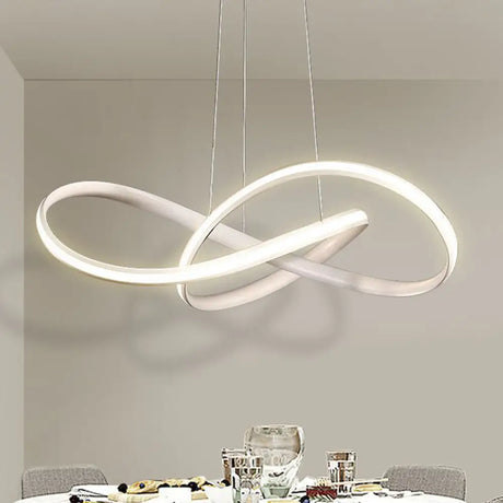 Sleek Acrylic Chandelier Pendant Light With Seamless Curve Design White Led In Warm/White