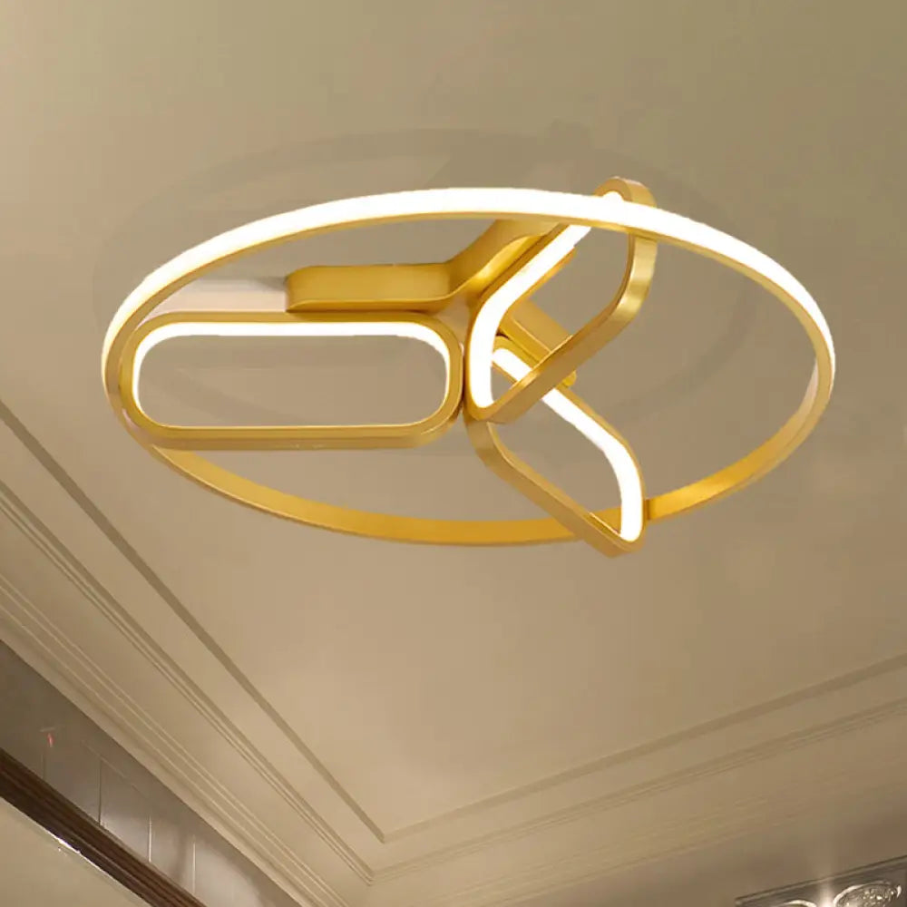 Modern Acrylic Circular Flush Light: 18’/21.5’ Wide Led Bedroom Ceiling Mount Lamp In