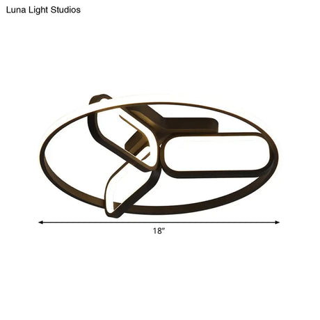 Modern Acrylic Circular Flush Light: 18’/21.5’ Wide Led Bedroom Ceiling Mount Lamp In