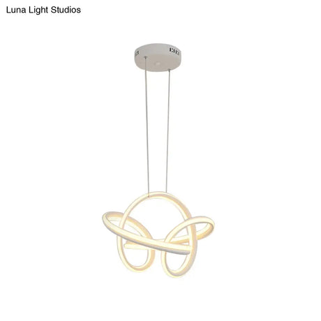 Modern Acrylic Drop Lamp Integrated Led Chandelier In White/Coffee - Stylish Lighting Fixture