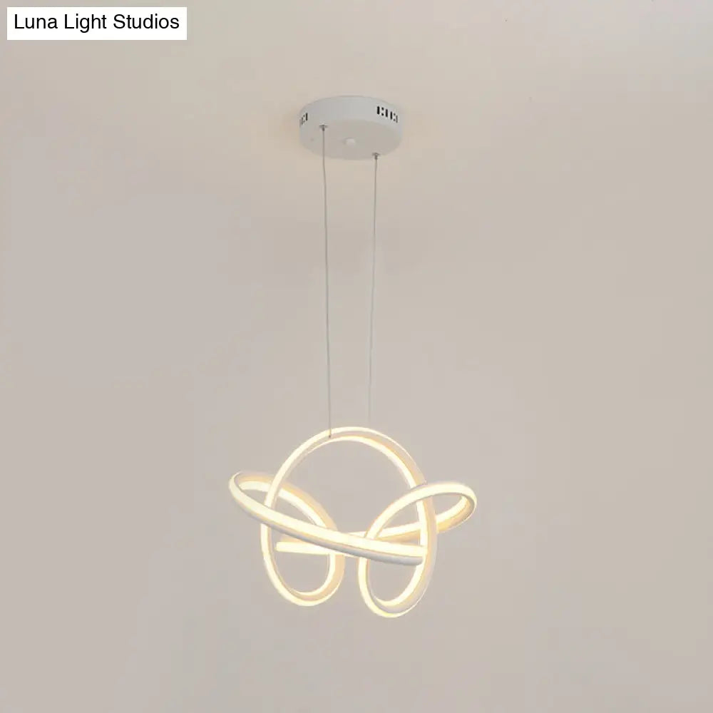 Modern Acrylic Drop Lamp Integrated Led Chandelier In White/Coffee - Stylish Lighting Fixture