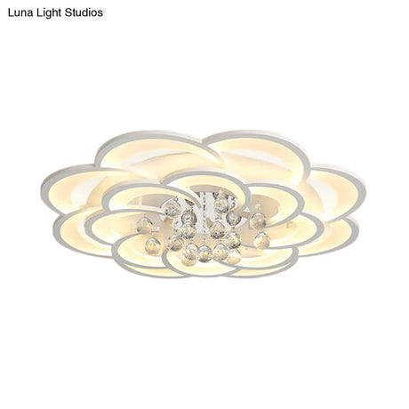 Modern Acrylic Flower Led Ceiling Light - Warm/White 20.5’/27’/31.5’ Wide For Living Room