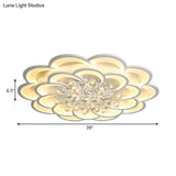 Modern Acrylic Flower Led Ceiling Light - Warm/White 20.5’/27’/31.5’ Wide For Living Room