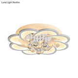 Modern Acrylic Flower Led Ceiling Light - Warm/White 20.5’/27’/31.5’ Wide For Living Room