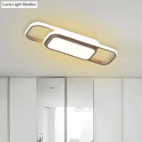 Modern Acrylic Flush Light Fixture - Grey/Black & White Led Flushmount (16’/23.5’) Warm/White