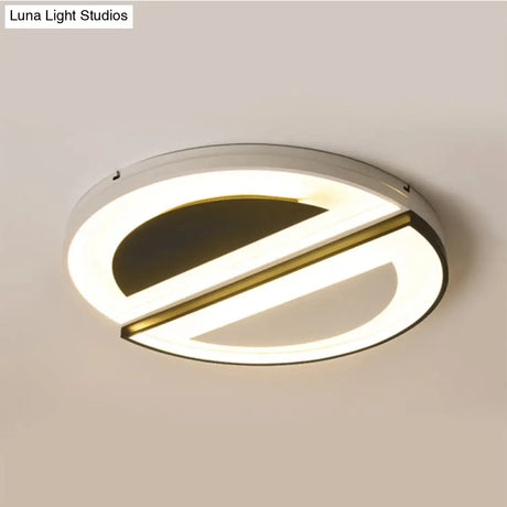 Modern Acrylic Flush Light Fixture With Led Ceiling Lighting - 18’/23.5’ Wide White Warm/White