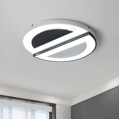 Modern Acrylic Flush Light Fixture With Led Ceiling Lighting - 18’/23.5’ Wide White Warm/White / 18’