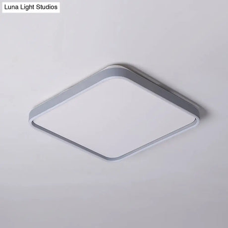 Modern Acrylic Flush Mount Ceiling Light In Grey For 16’/19.5’ Wide Spaces With Led Warm And