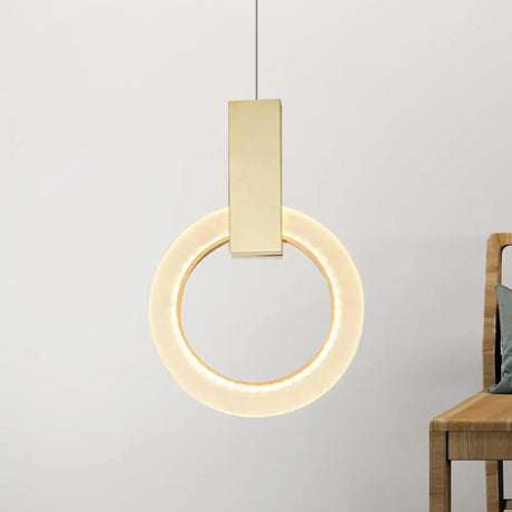 Gold Ring Pendant Light - Modern Acrylic Ceiling Fixture 1 8/12/16 Diameter