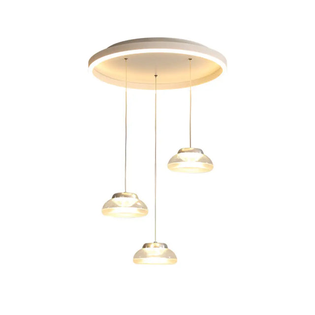 Modern Acrylic Multi Ceiling Light With 3 Led Pendant Heads - White/Warm