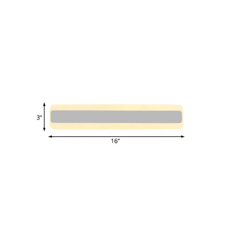 Modern Acrylic Led Bathroom Vanity Lighting Fixture In Warm/White Light 16/19.5/23.5 Wide