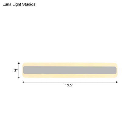 Modern Acrylic Led Bathroom Vanity Lighting Fixture In Warm/White Light 16/19.5/23.5 Wide