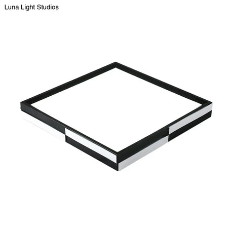 Modern Acrylic Led Black Flush Mount Light Warm/White 16’/19.5’/37.5’ Wide