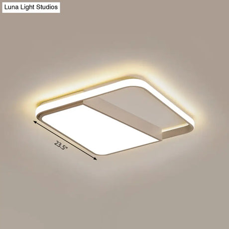 Modern Acrylic Led Box Ceiling Lamp In Warm/White Light - Remote Control Dimmable