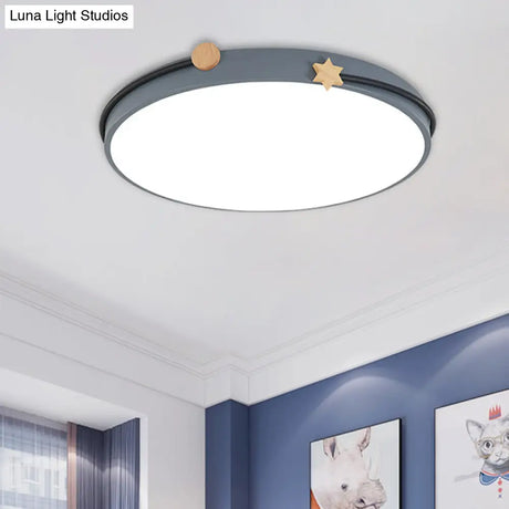 Modern Acrylic Led Ceiling Flush Lamp With Nordic Design In White/Green/Blue Shade For Living Room