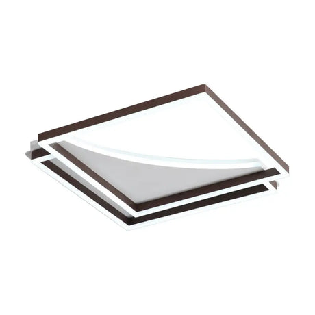 Modern Acrylic Led Ceiling Light In Coffee Brown Flush Mount Lamp With Overlapping Design Warm/White