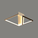 Modern Acrylic Led Ceiling Light: Rectangle Lounge Flush Mount In Black & White / 20.5’ Natural