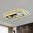 Modern Acrylic Led Flush Light In Black And White Round/Oval/Rectangle Shape - Perfect For Bedrooms