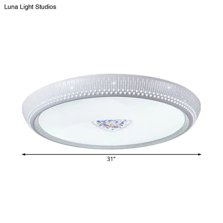 Modern Acrylic Led Flush Mount Ceiling Light - White 23’/31’ Wide