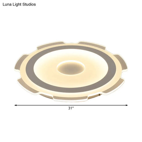 Modern Acrylic Led Flush Mount Light - 16.5’/20.5’/24.5’ Wide Warm/White Perfect For Living Rooms
