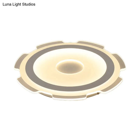Modern Acrylic Led Flush Mount Light - 16.5’/20.5’/24.5’ Wide Warm/White Perfect For Living Rooms
