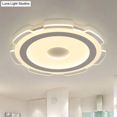 Modern Acrylic Led Flush Mount Light - 16.5’/20.5’/24.5’ Wide Warm/White Perfect For Living Rooms