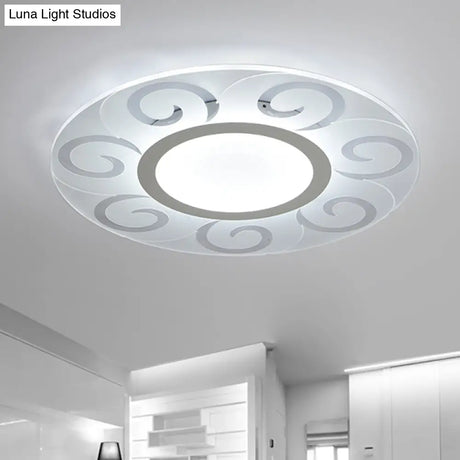 Modern Acrylic Led Flushmount Ceiling Light For Living Room - Ultra Thin Design In Multiple Widths