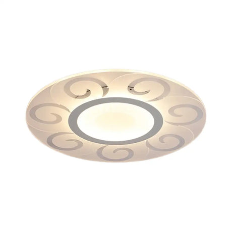 Modern Acrylic Led Flushmount Ceiling Light For Living Room - Ultra Thin Design In Multiple Widths