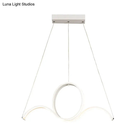 Modern Acrylic Led Pendant Chandelier For Dining Room – Twisting Design In Warm/White Light