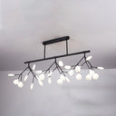 Modern Acrylic Led Pendant Light Fixture With 27 Heads For Living Room Black / Milk White