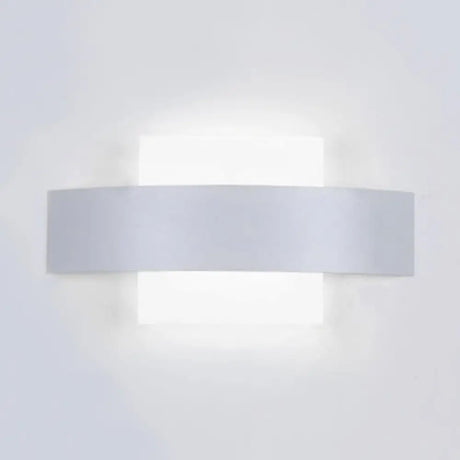Modern Acrylic Led Wall Sconce With Metal Backplate In Black/White Finish And White/Warm Lighting