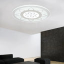 Modern Acrylic Lotus Flush Mount - 16.5’/20.5’ Wide Ceiling Lamp In Warm/White/3 Color Light