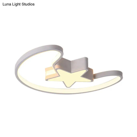 Modern Acrylic Moon And Star Ceiling Light - Stylish Living Room Flush Mount