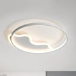 Modern Acrylic Mountain Flush Ceiling Light For Dining Room White / 18’ Warm