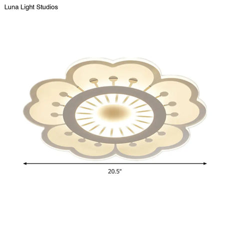Modern Acrylic Petal Led Ceiling Light: Elegant Flush Mount For Girls’ Bedroom