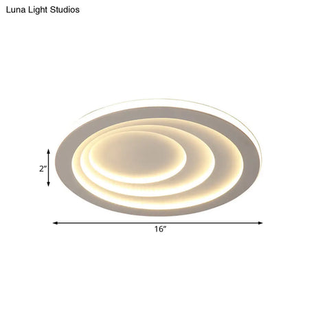 Modern Acrylic Ripples Flush Ceiling Light - 16’/19.5’/23.5’ Wide Warm/White