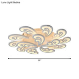 Modern Acrylic Spindrift Ceiling Light W/ 6/12/15-White Led Bulbs In Warm/White - Semi Flush Mount